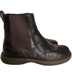 UGG Men's dark Brown Leather Chelsea Boots winter pull-on size 10.5